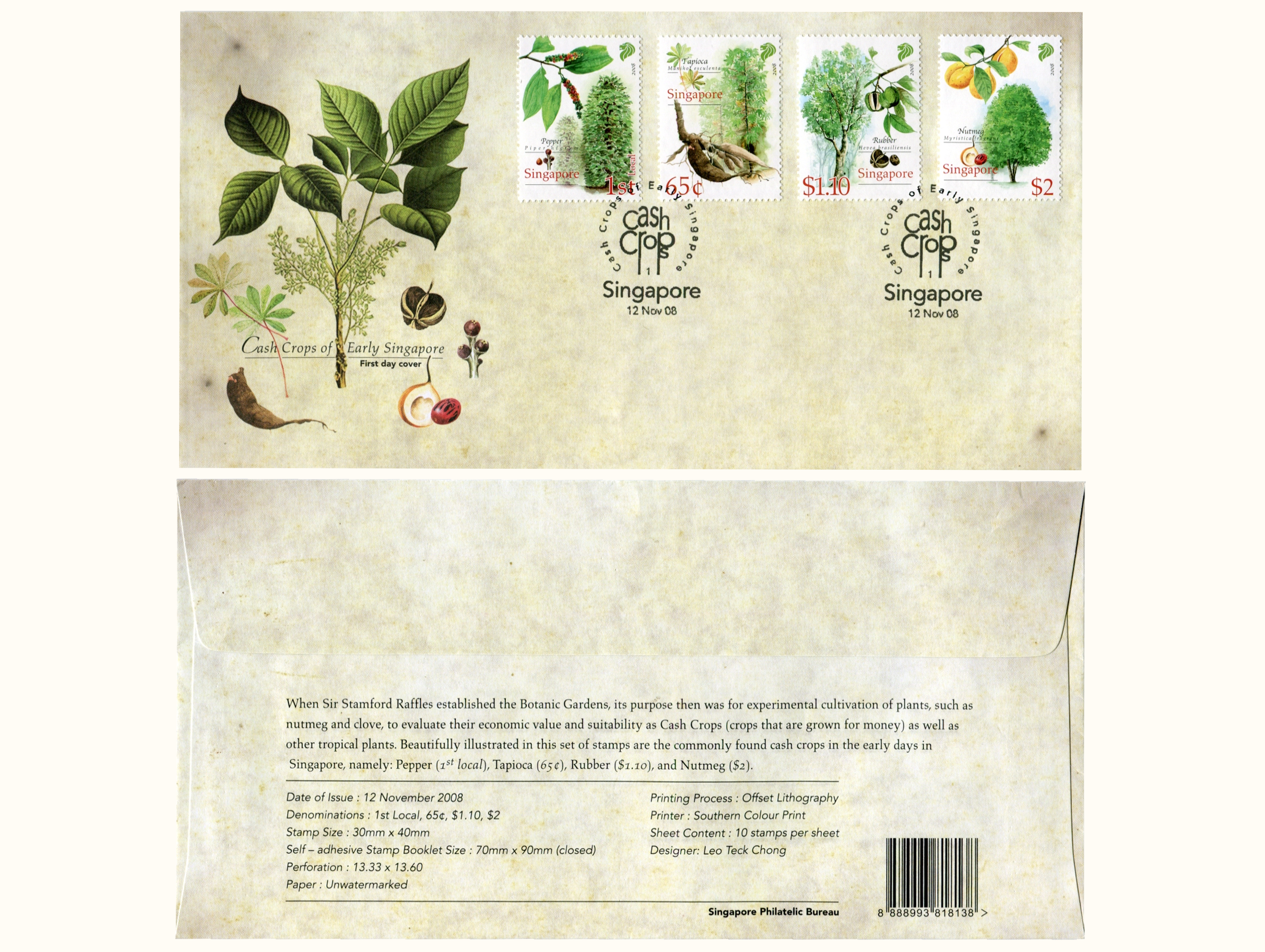 First Day Cover 2008 Singapore Stamp Set