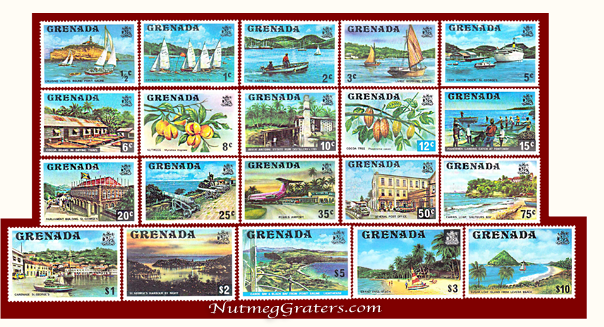 1975 Grenada Stamp Set With Nutmeg