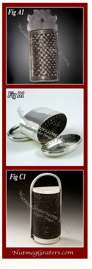 Three Spurious Marked Silver Nutmeg Graters T. Fletcher