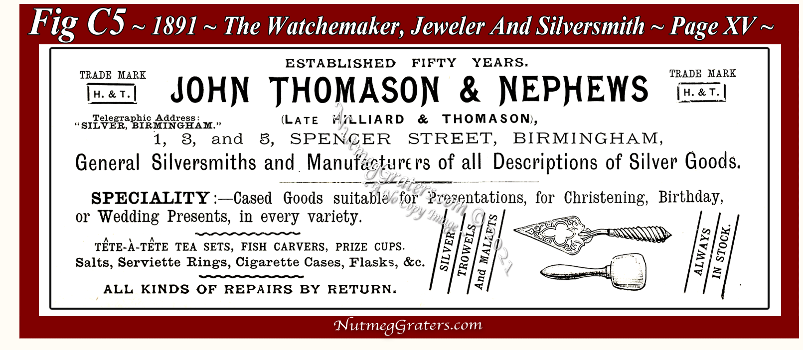J. Thomason & Nephews 1891